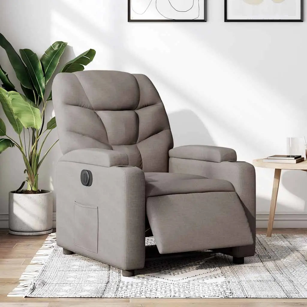 Fauteuil inclinable électrique Taupe Tissu - XIOS