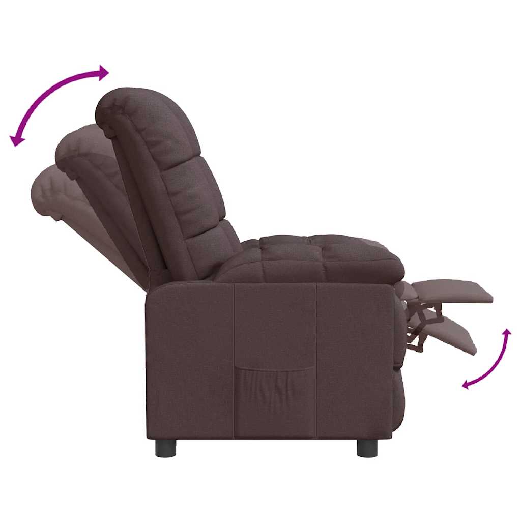 Fauteuil inclinable Marron foncé Tissu - XIOS
