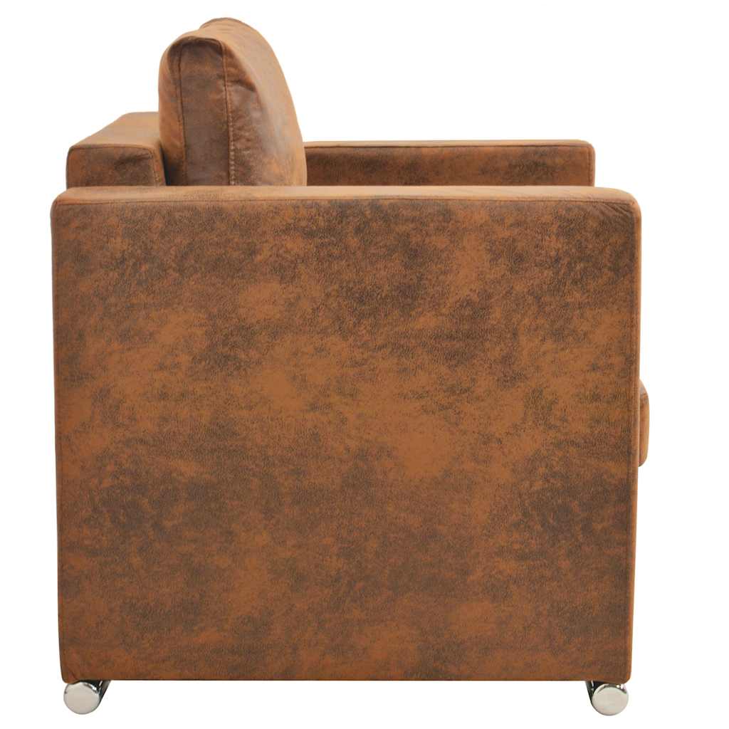 Fauteuil marron 82 x 73 x 82 cm en similicuir suédé - XIOS