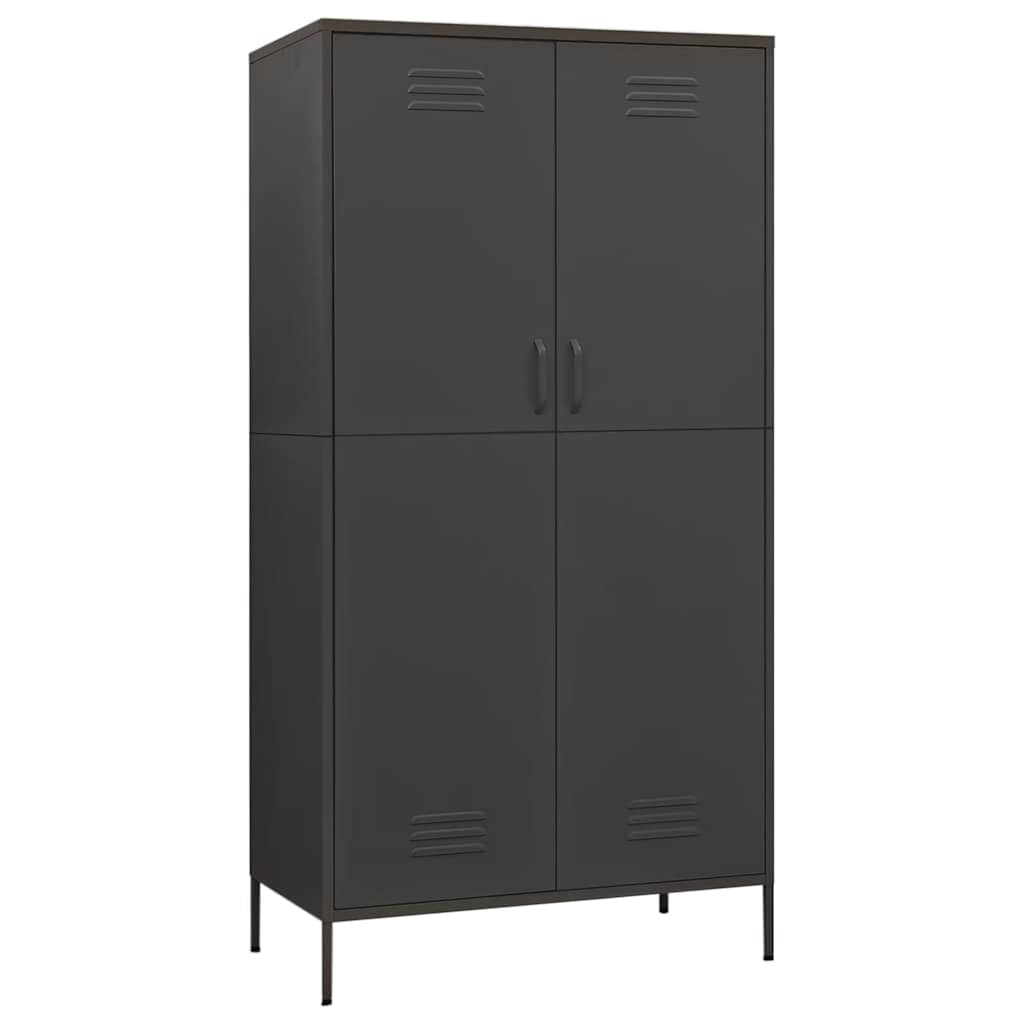 Garde-robe Anthracite 90x50x180 cm Acier - XIOS