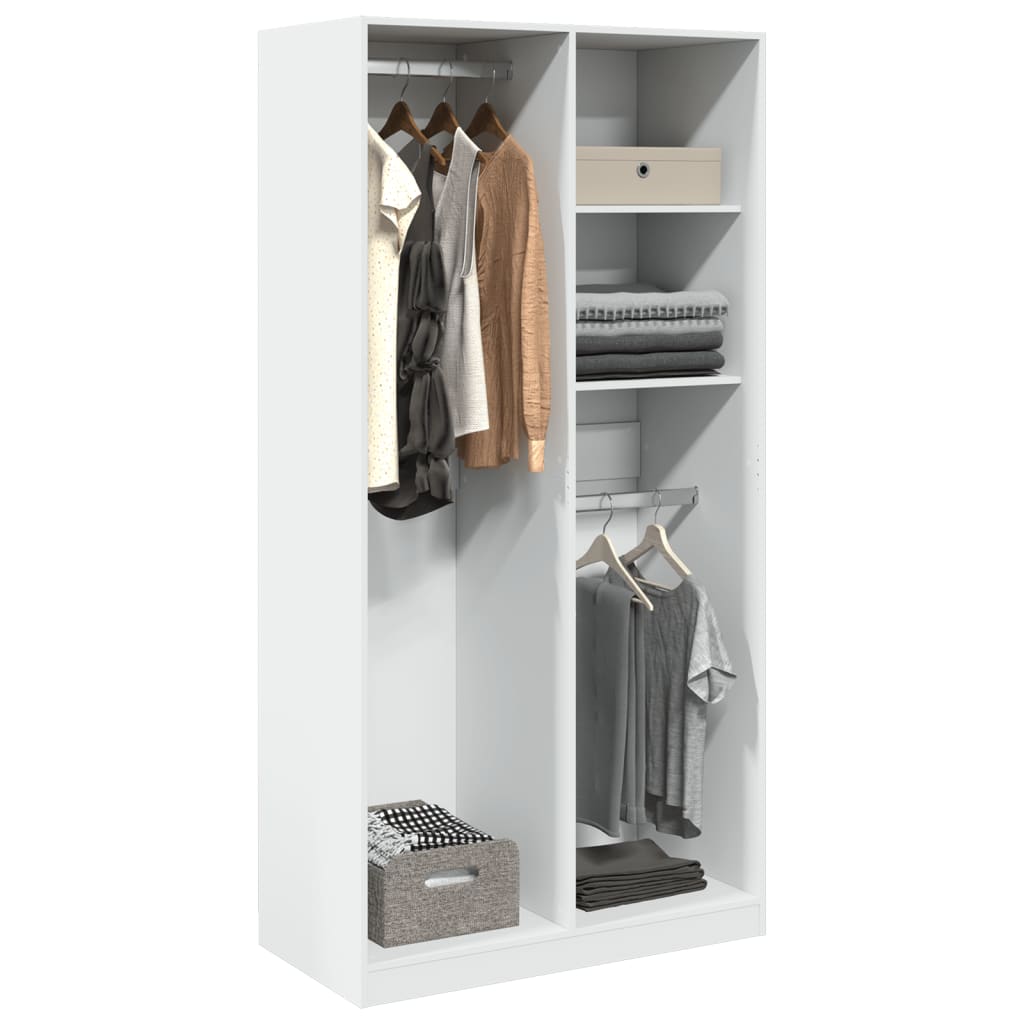 Garde-robe Blanc 100x50x200 cm Bois d'ingénierie - XIOS
