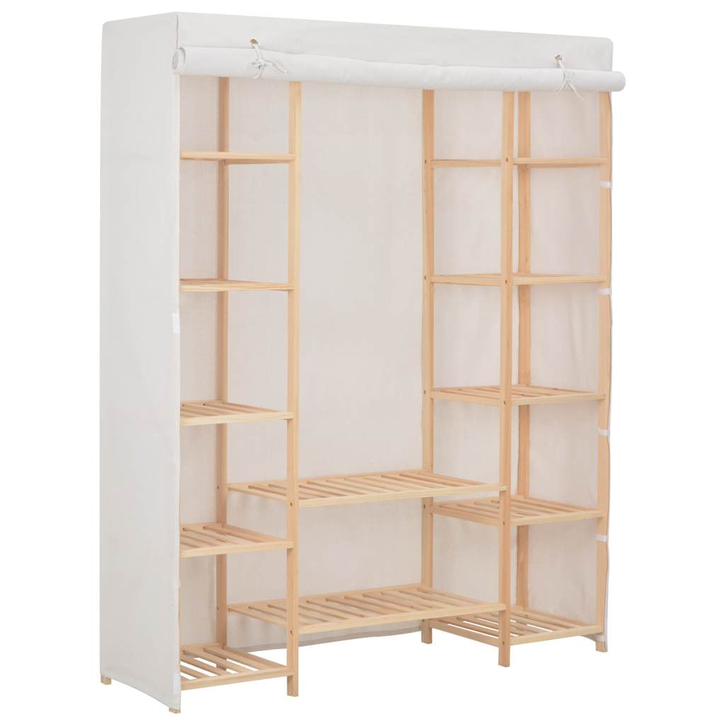 Garde-robe Blanc 135 x 40 x 170 cm Tissu - XIOS
