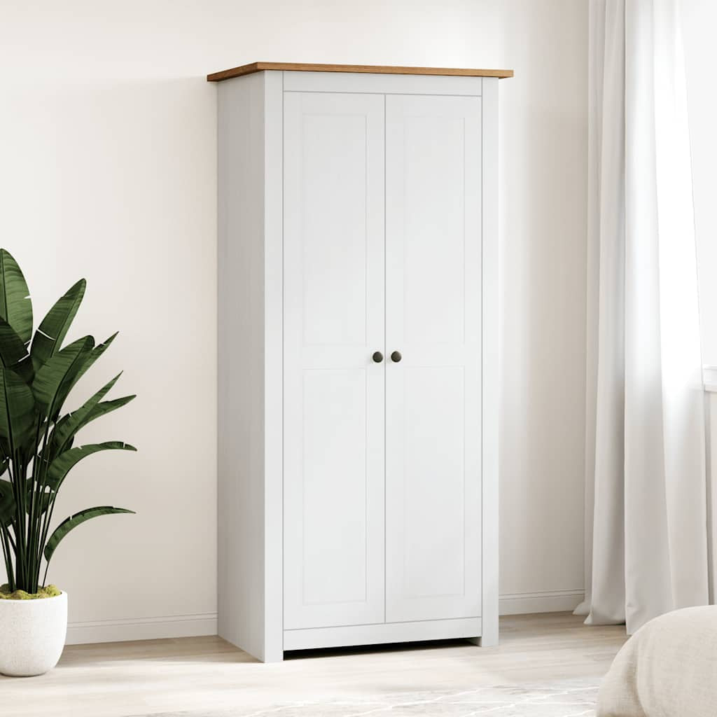 Garde-robe Blanc 80x50x171,5 cm Pin massif Assortiment Panama - XIOS