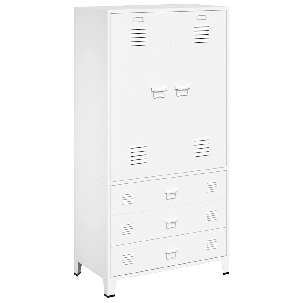 Garde-robe Blanc 90x50x180 cm Métal - XIOS
