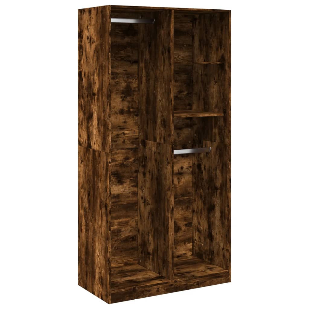 Garde-robe chêne fumé 100x50x200 cm bois d'ingénierie - XIOS