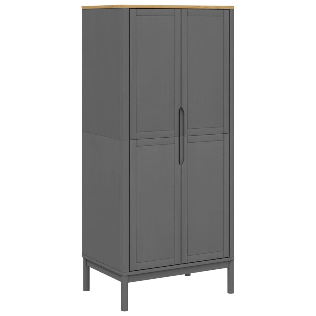 Garde-robe FLORO gris 77x53x171 cm bois massif de pin - XIOS