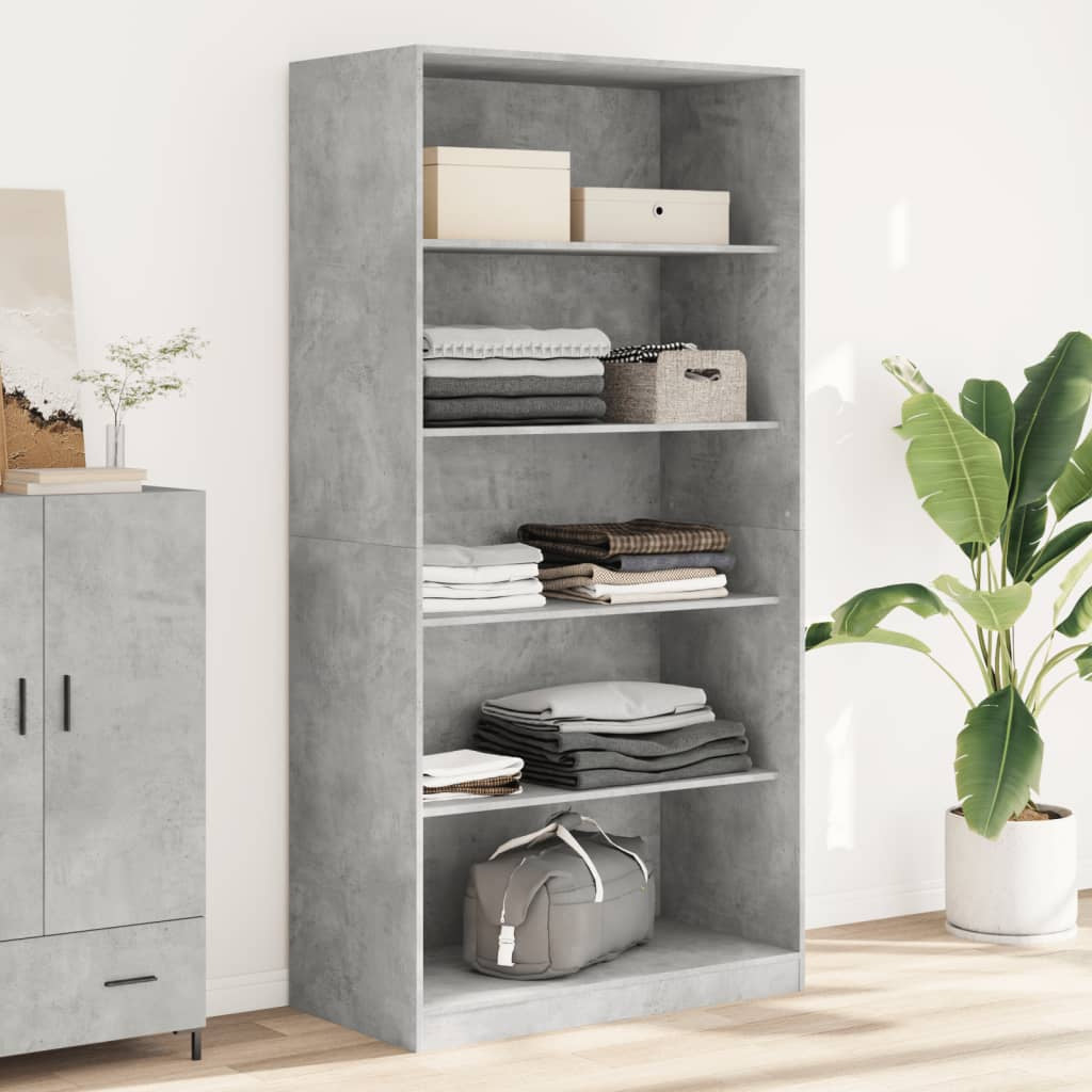 Garde-robe Gris béton 100x50x200 cm Aggloméré - XIOS