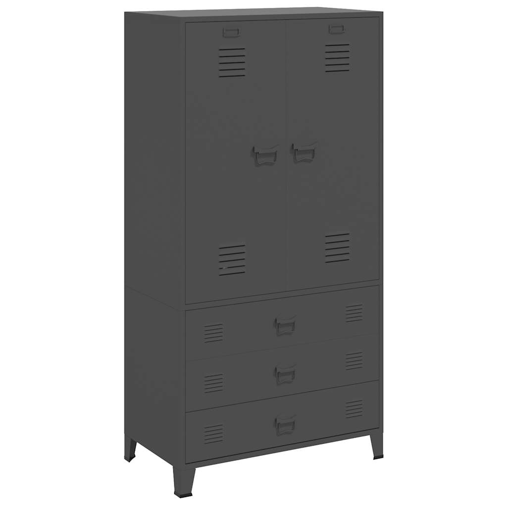 Garde-robe industrielle Anthracite 90x50x180 cm Métal - XIOS
