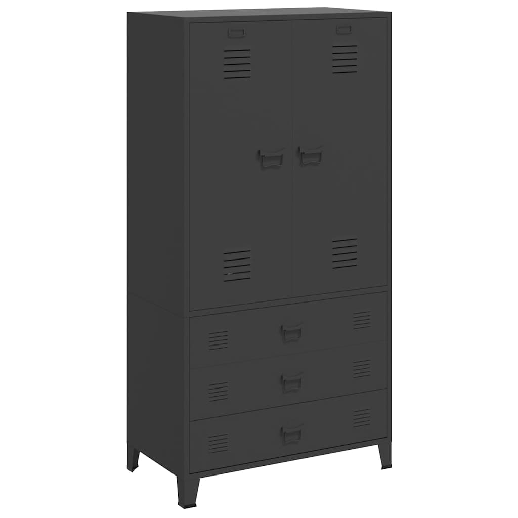 Garde-robe industrielle Noir 90x50x180 cm Métal - XIOS