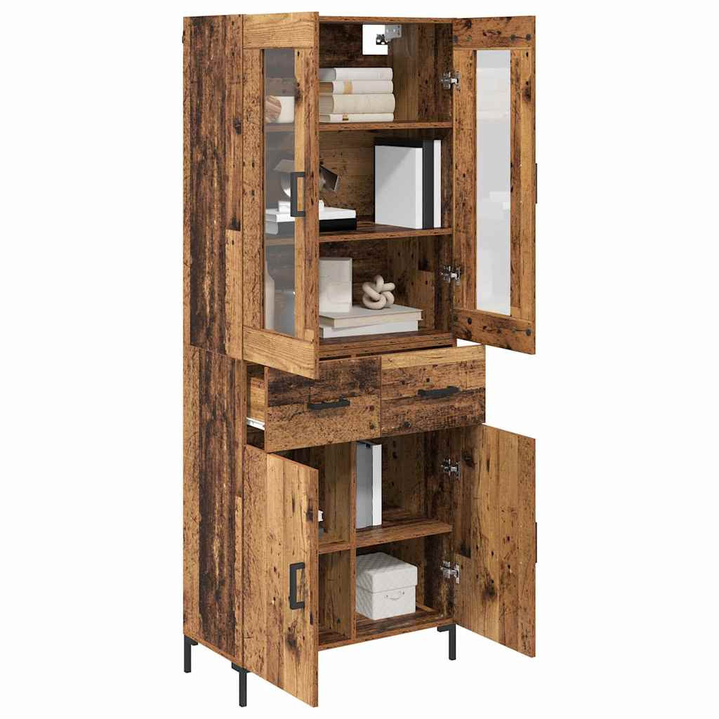 Haut Armoire 2 pc Bois ancien 69,5 x 34 x 180 cm - XIOS