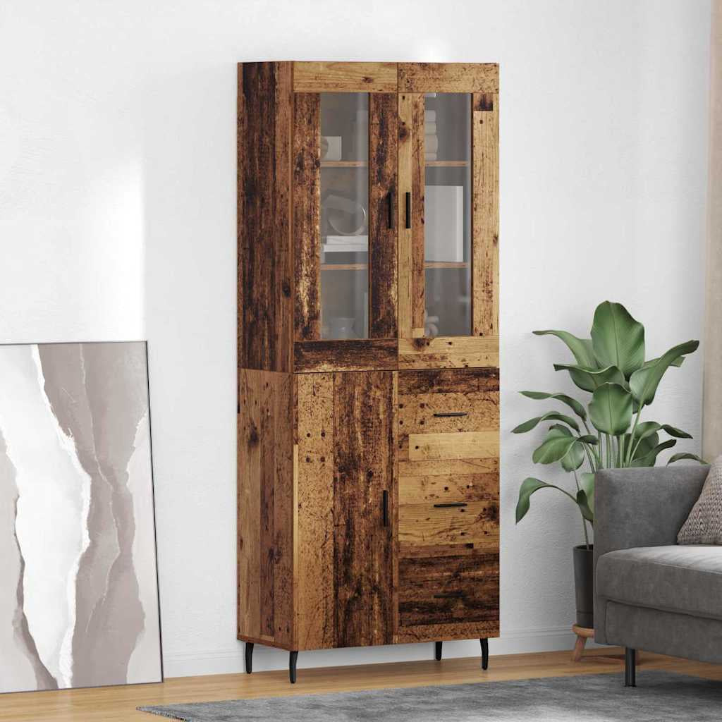 Haut Armoire 2 pc Bois Ancien 69,5 x 34 x 180 cm - XIOS