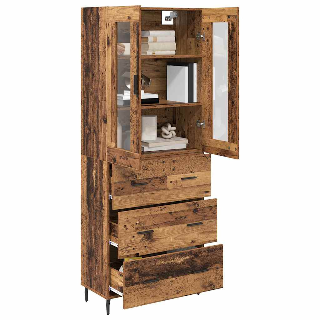 Haut Armoire 2 pc Bois Ancien 69,5 x 34 x 180 cm - XIOS