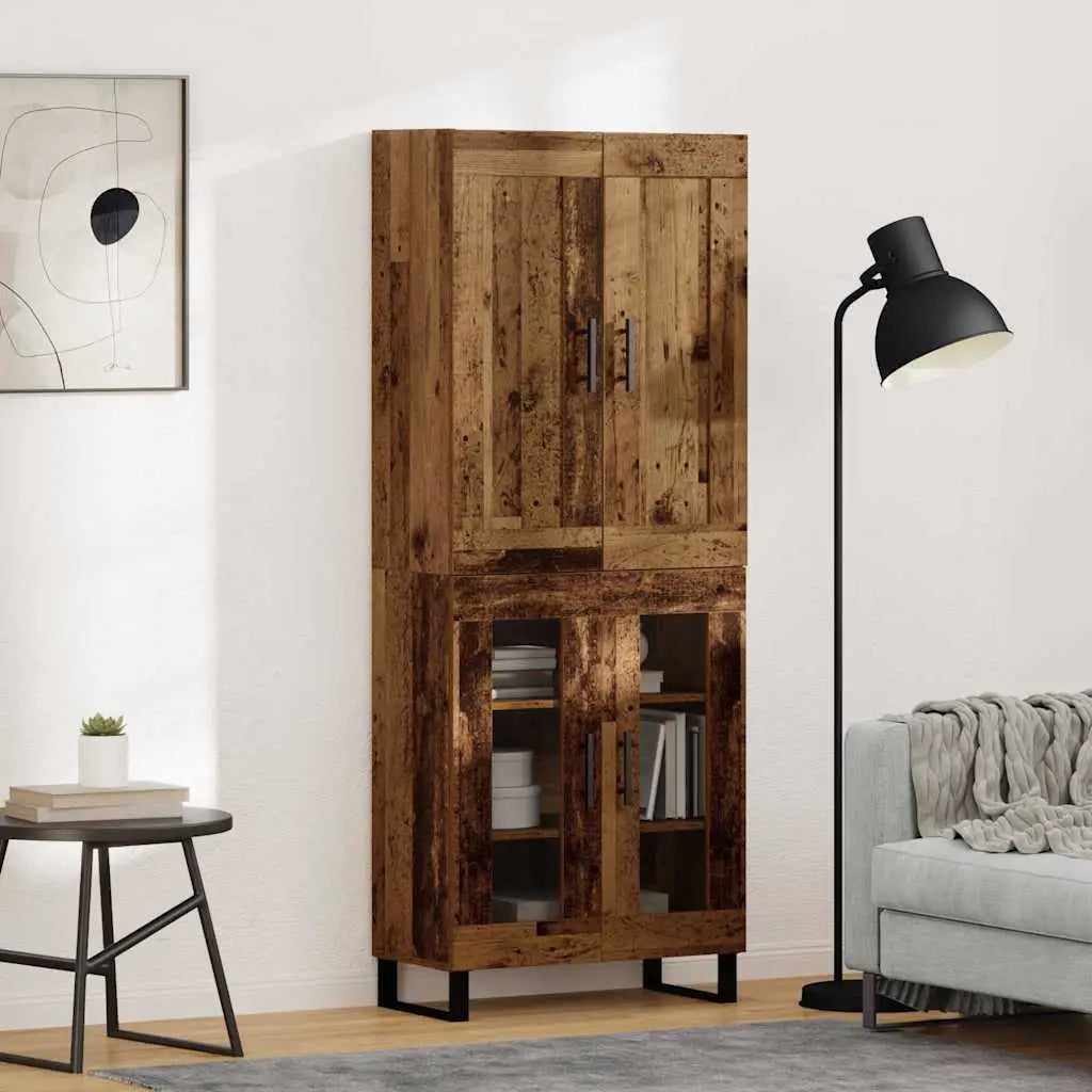 Haut Armoire 2 pc Bois ancien 69,5 x 34 x 180 cm - XIOS