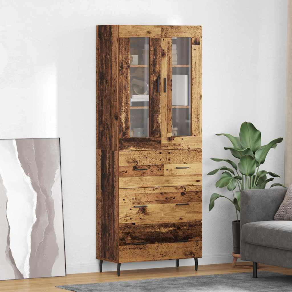 Haut Armoire 2 pc Bois Ancien 69,5 x 34 x 180 cm - XIOS