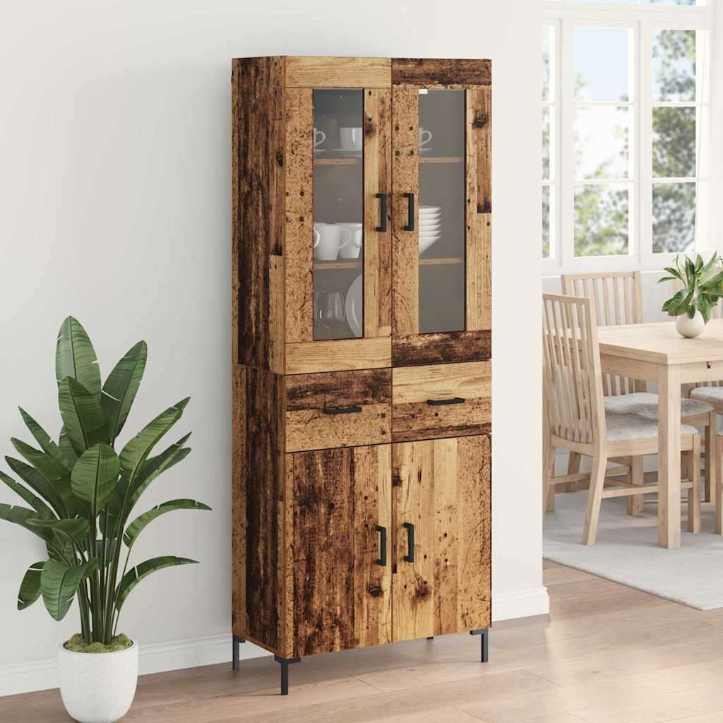 Haut Armoire 2 pc Bois ancien 69,5 x 34 x 180 cm - XIOS