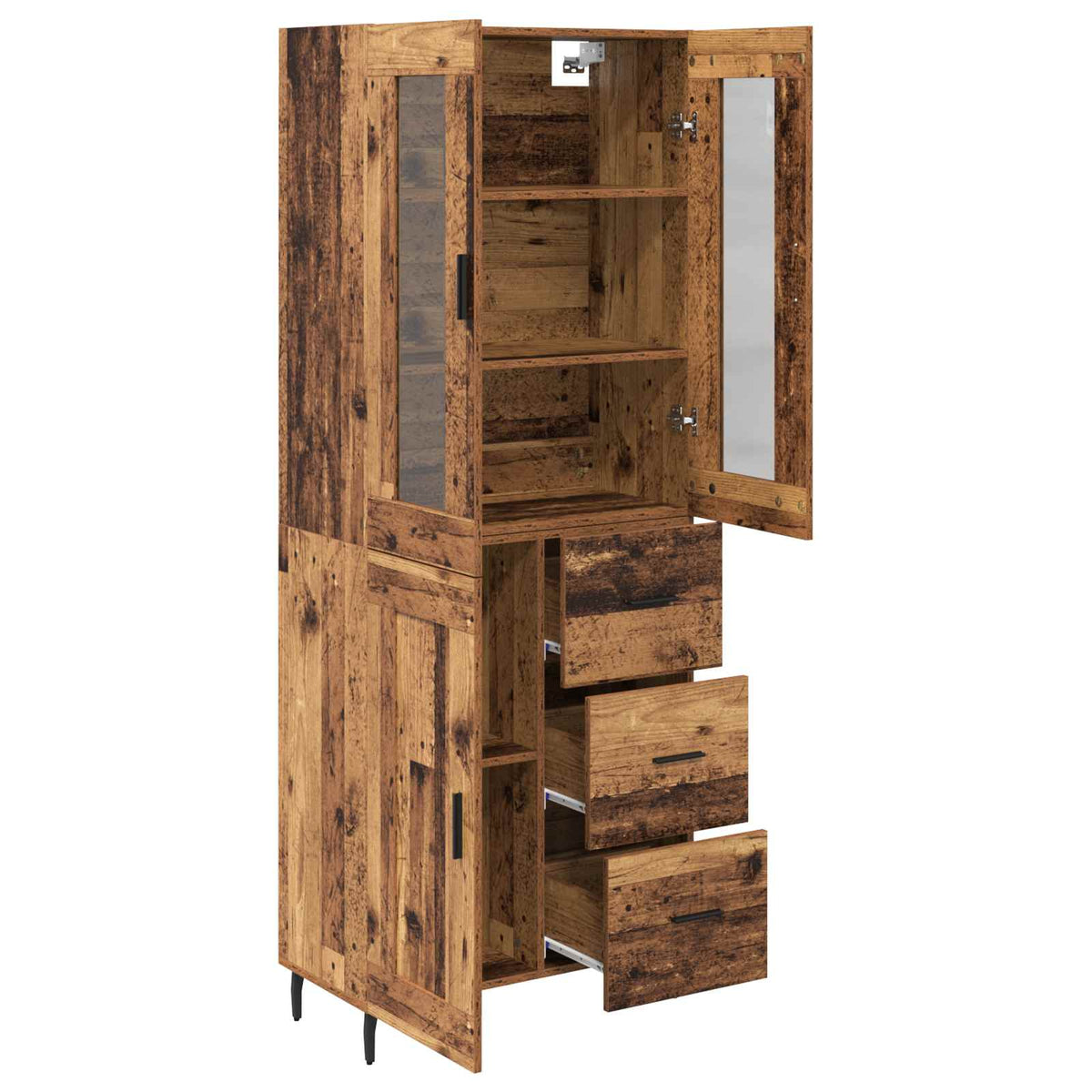 Haut Armoire 2 pc Bois Ancien 69,5 x 34 x 180 cm - XIOS