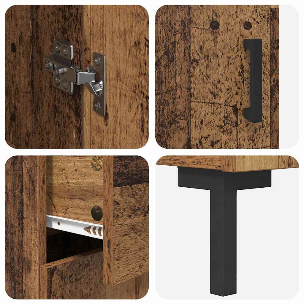 Haut Armoire 2 pc Bois ancien 69,5 x 34 x 180 cm - XIOS