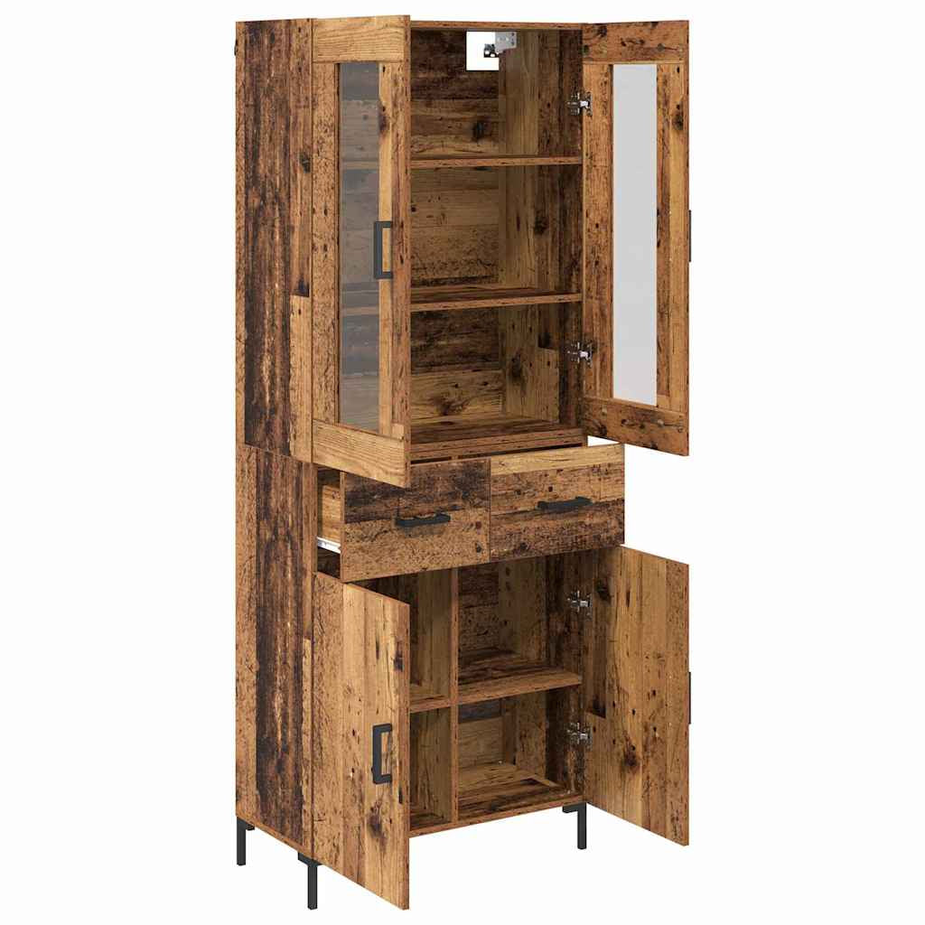Haut Armoire 2 pc Bois ancien 69,5 x 34 x 180 cm - XIOS