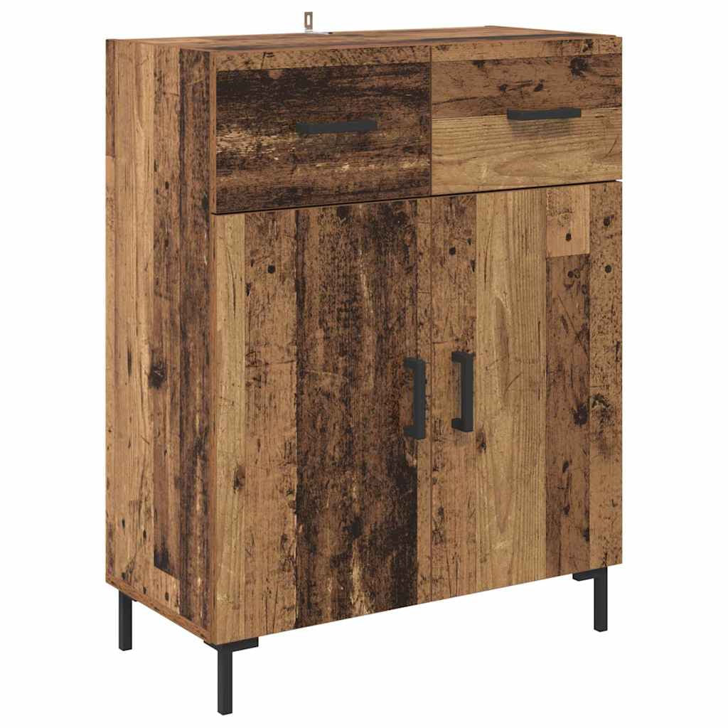 Haut Armoire 2 pc Bois ancien 69,5 x 34 x 180 cm - XIOS