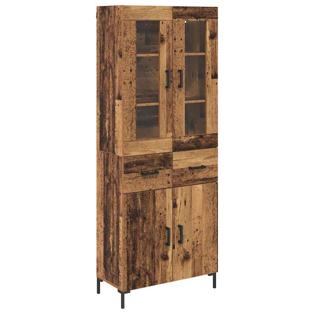 Haut Armoire 2 pc Bois ancien 69,5 x 34 x 180 cm - XIOS