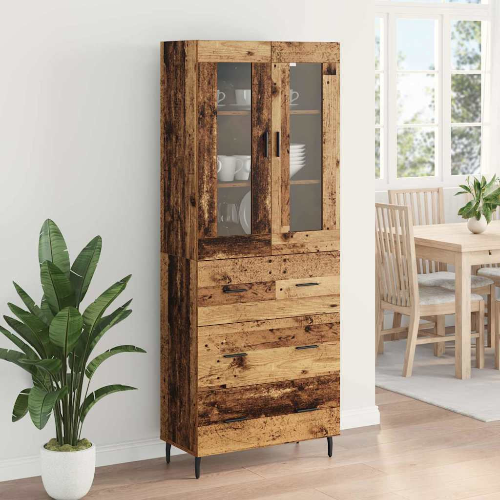 Haut Armoire 2 pc Bois Ancien 69,5 x 34 x 180 cm - XIOS