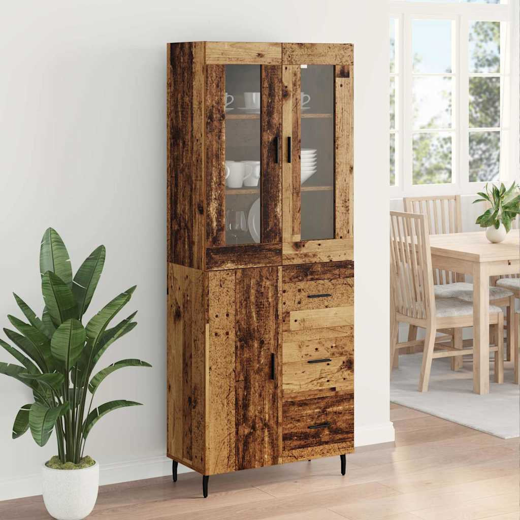 Haut Armoire 2 pc Bois Ancien 69,5 x 34 x 180 cm - XIOS
