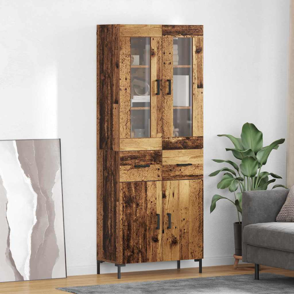 Haut Armoire 2 pc Bois ancien 69,5 x 34 x 180 cm - XIOS