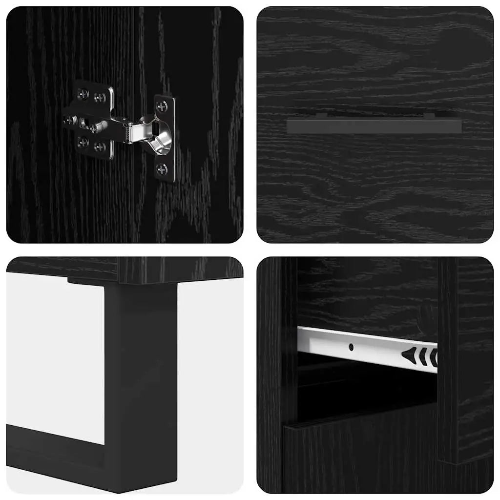 Haut Armoire 2 pc Chêne noir 69,5 x 34 x 180 cm - XIOS