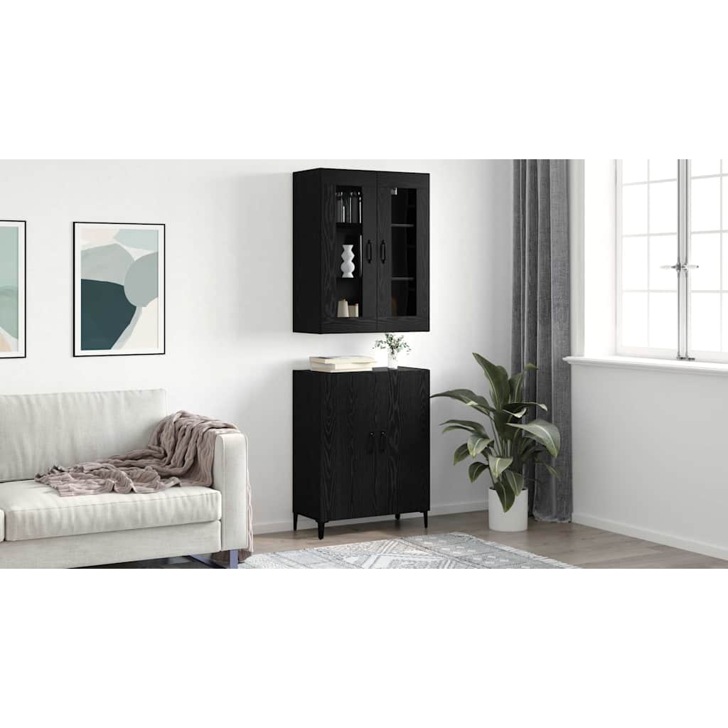 Haut Armoire 2 pc Chêne noir 69,5 x 34 x 180 cm - XIOS