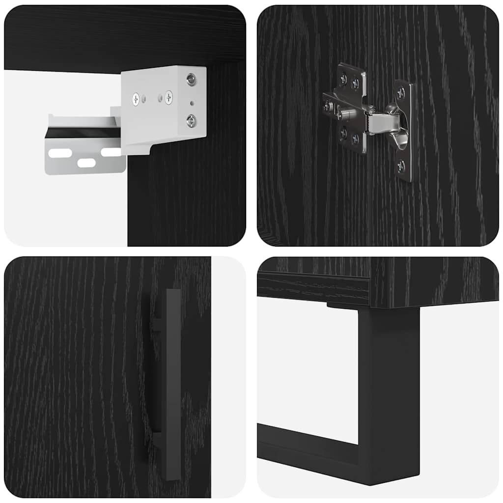 Haut Armoire 2 pc Chêne noir 69,5 x 34 x 180 cm - XIOS