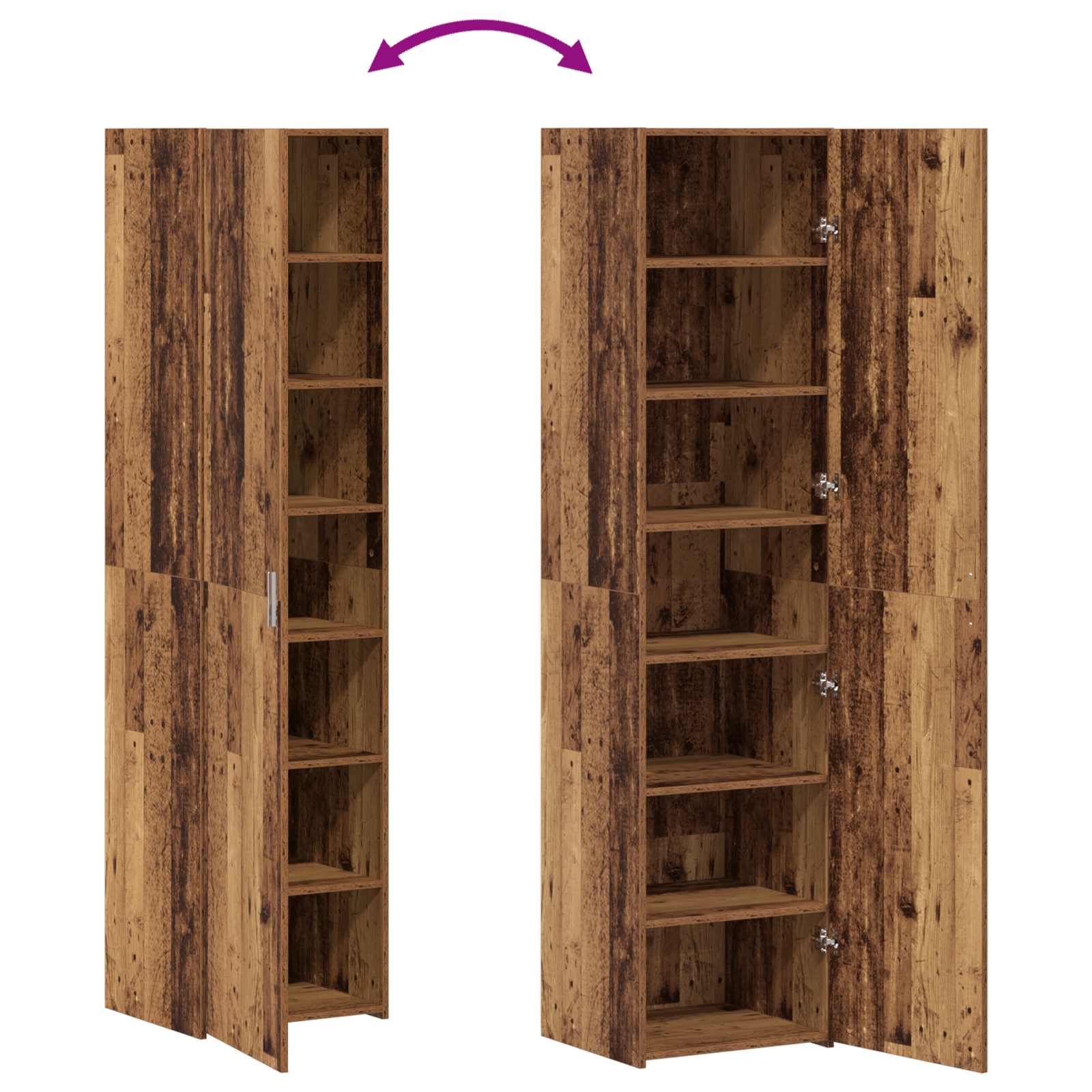 Haut Armoire Bois ancien 45 x 42,5 x 185 cm - XIOS