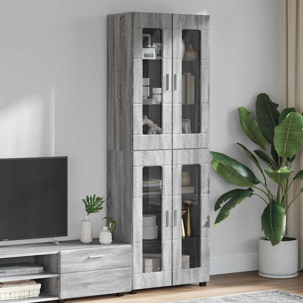 Haut Armoire FLORIN 60 x 35 x 182 cm Gris Sonoma - XIOS