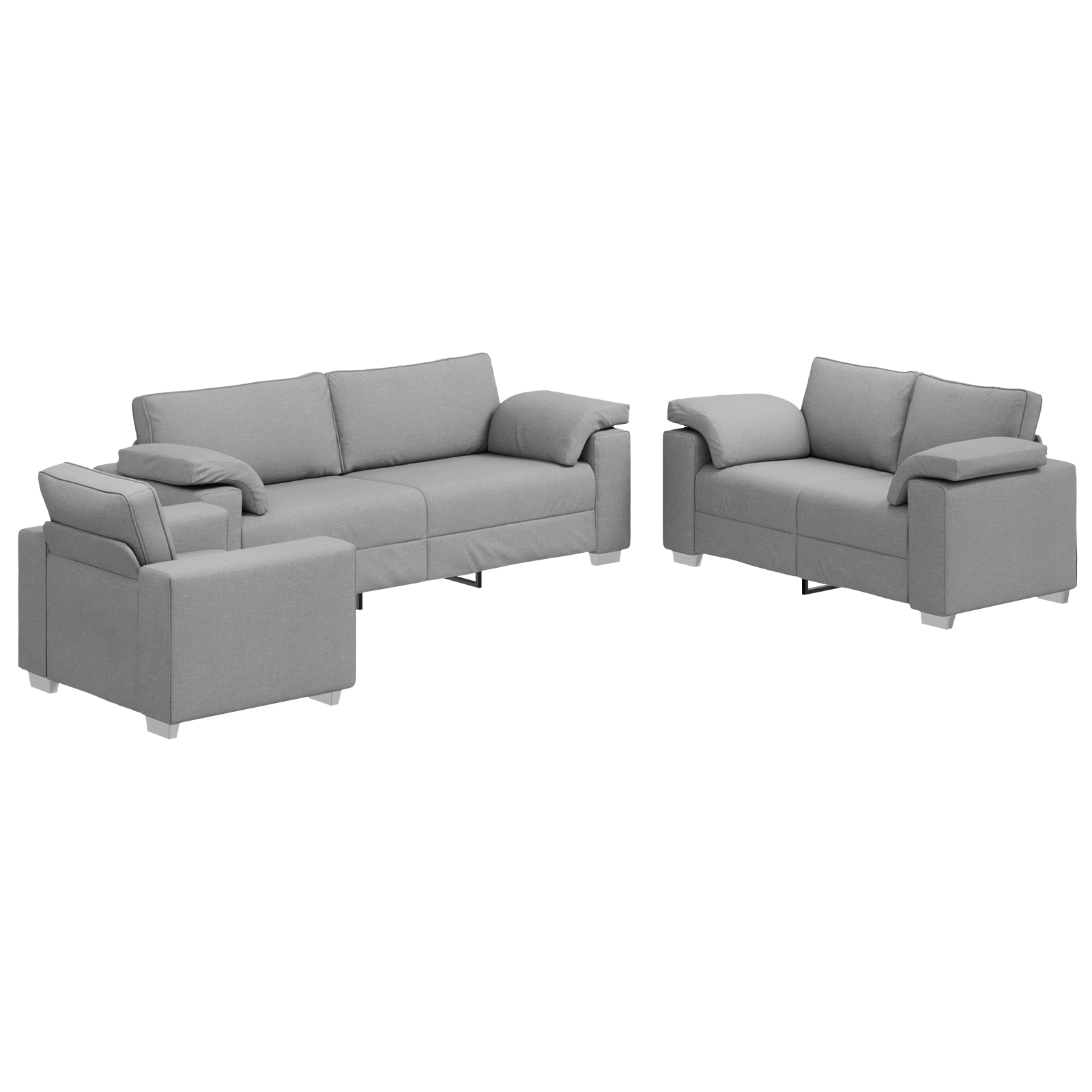Ensemble de Canapés 3 pcs Gris 219 x 77 x 82 cm tissu - XIOS