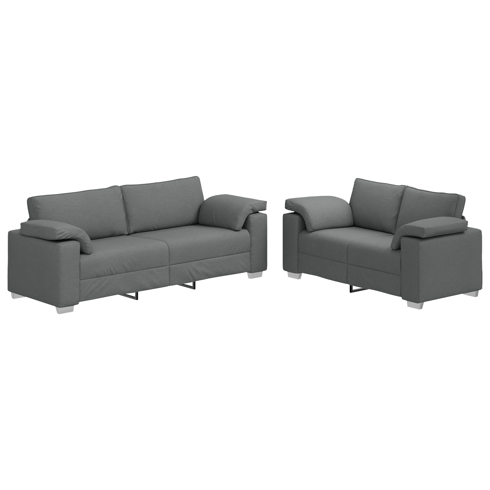 Ensemble de Canapés 2 pcs Gris foncé 219 x 77 x 82 cm tissu - XIOS