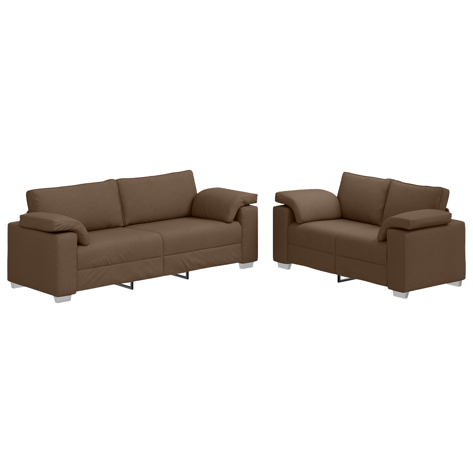 Ensemble de Canapés 2 pcs Marron 219 x 77 x 82 cm tissu - XIOS