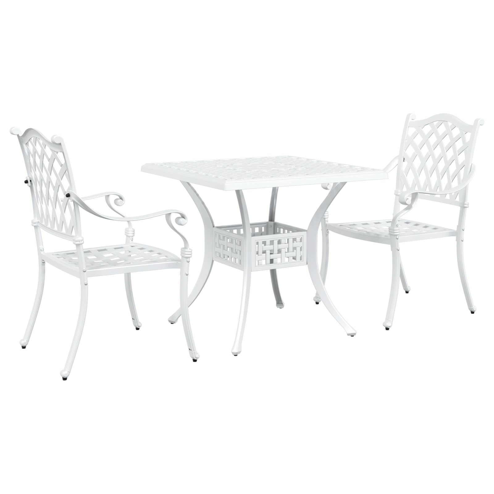 Ensemble Bistro de Jardin 3 Pièces vidaXL en Aluminium Blanc Chaises de jardin vidaXL