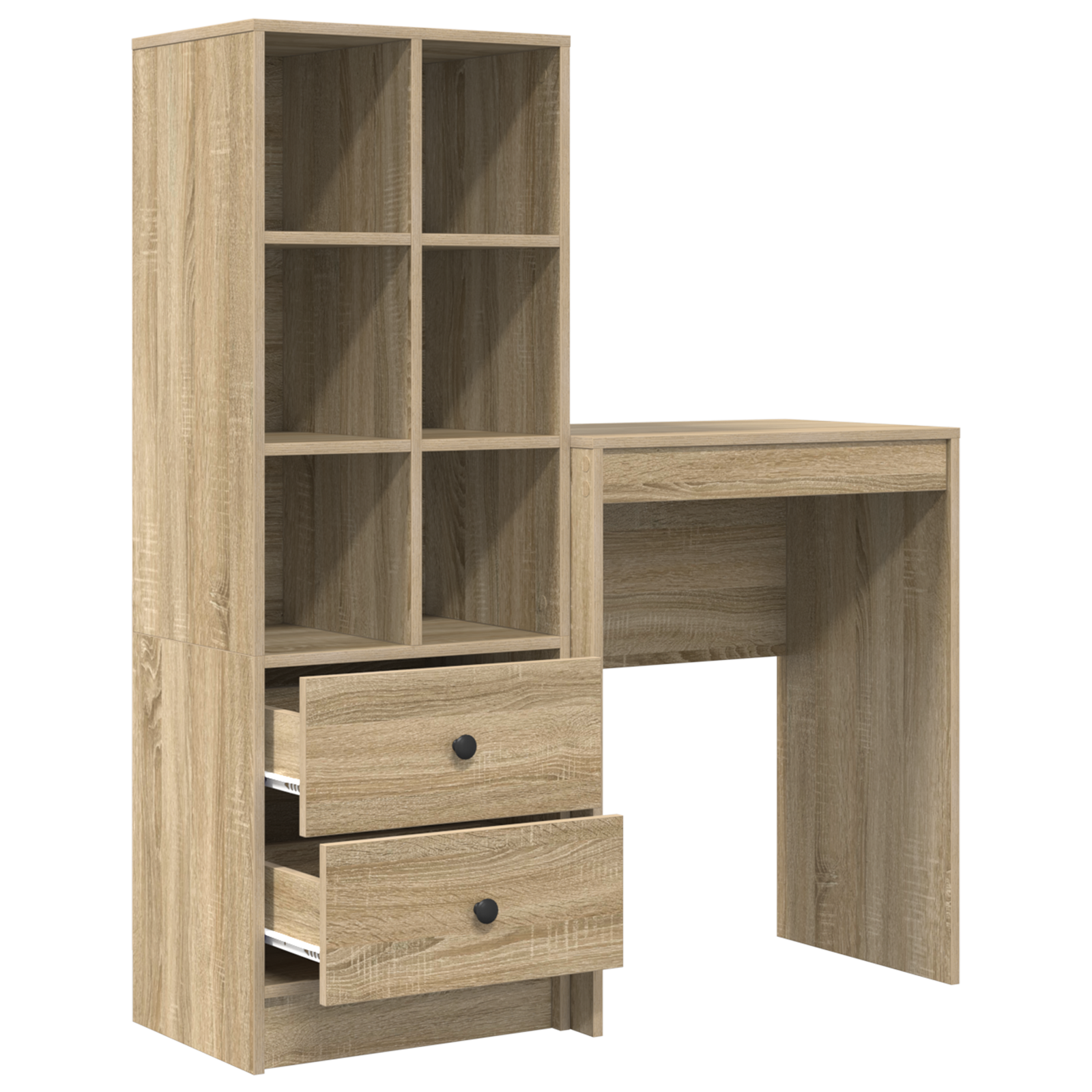 Bureau avec tiroir avec étagère 2 pcs Chêne Sonoma - XIOS
