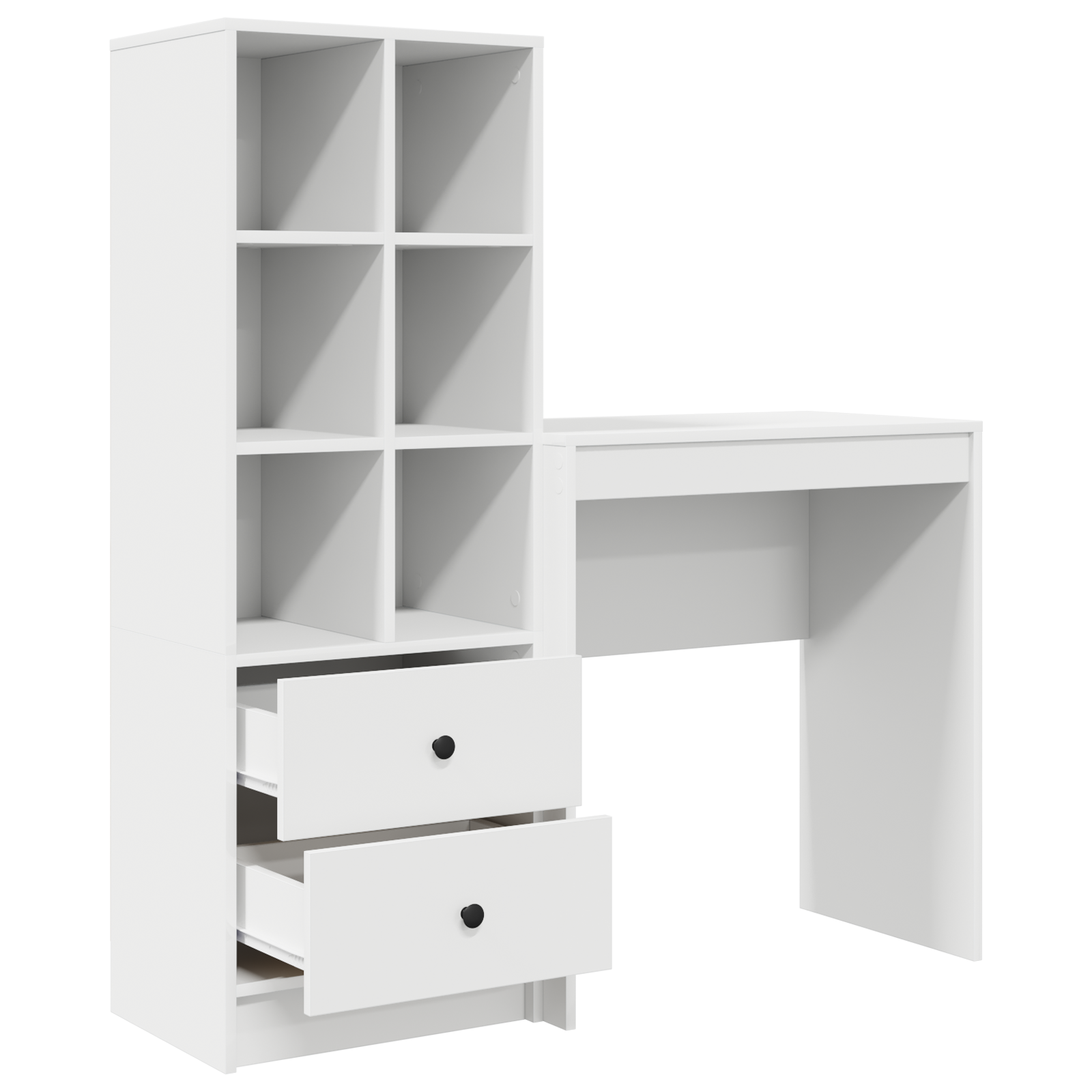 Bureau avec tiroir avec étagère avec stockage 2 pcs Blanc - XIOS