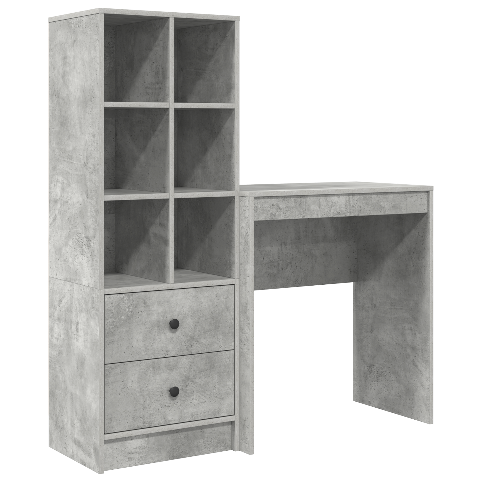 Bureau avec tiroir avec étagère avec stockage 2 pcs Gris béton - XIOS