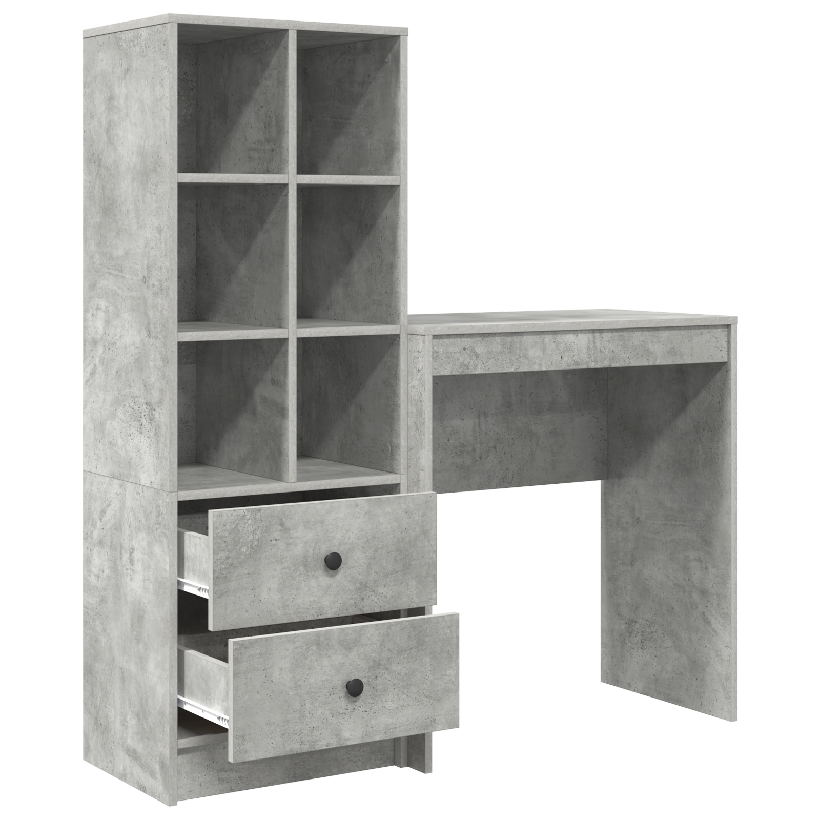 Bureau avec tiroir avec étagère avec stockage 2 pcs Gris béton - XIOS