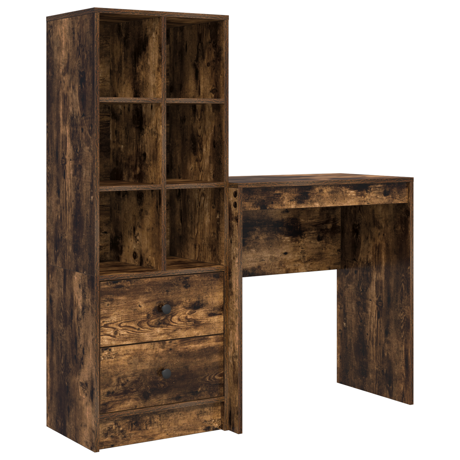 Bureau avec tiroir avec étagère avec stockage 2 pcs Chêne fumé - XIOS