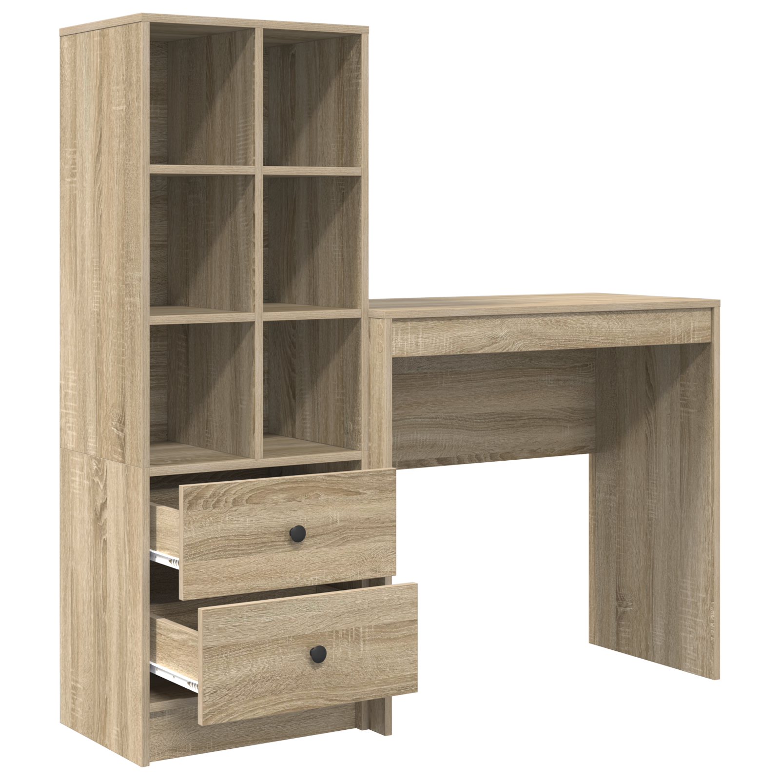 Bureau avec tiroir avec étagère 2 pcs Chêne Sonoma - XIOS