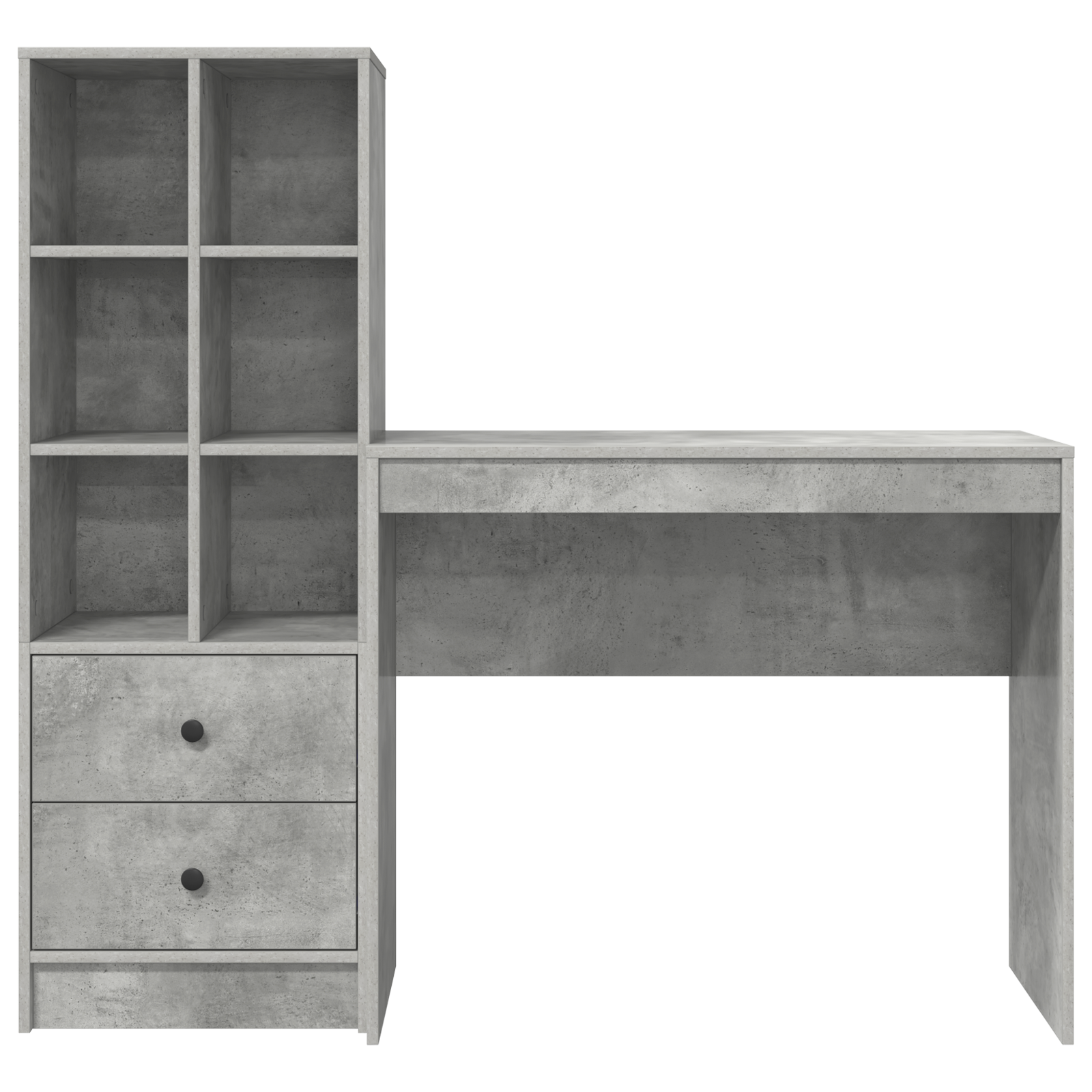 Bureau avec tiroir avec étagère avec stockage 2 pcs Gris béton - XIOS