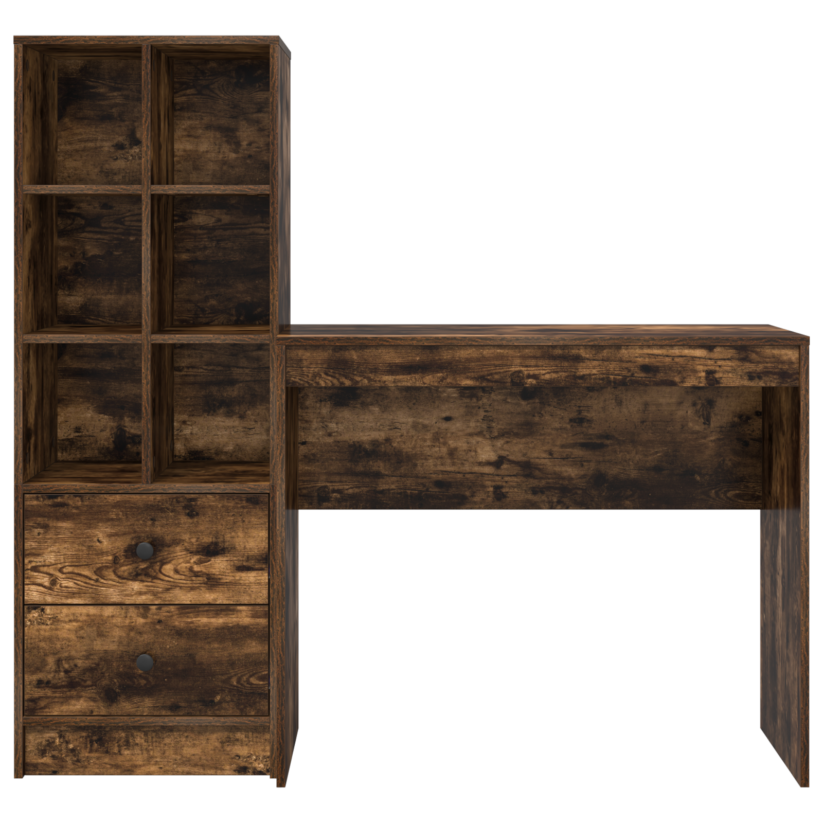 Bureau avec tiroir avec étagère avec stockage 2 pcs Chêne fumé - XIOS