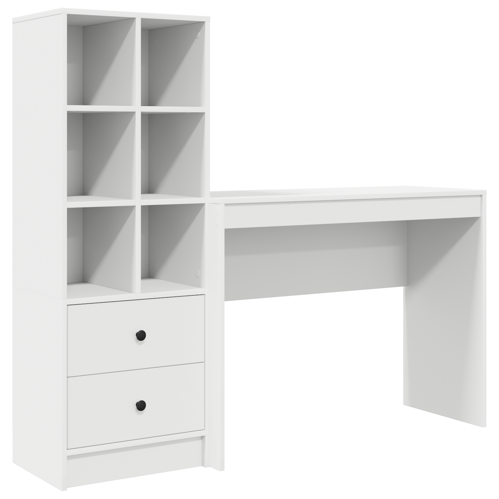 Bureau avec tiroir avec étagère avec stockage 2 pcs Blanc - XIOS