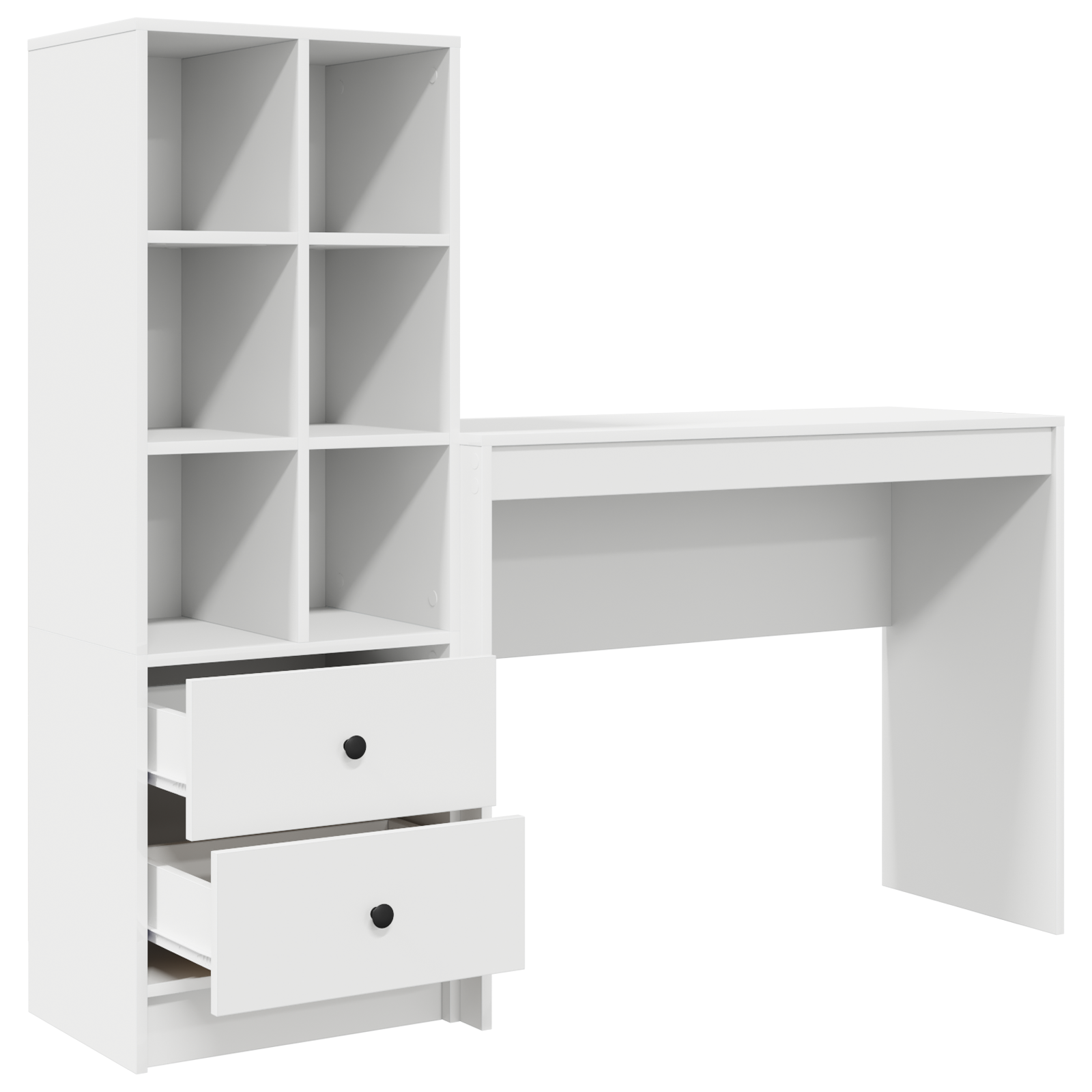 Bureau avec tiroir avec étagère avec stockage 2 pcs Blanc - XIOS