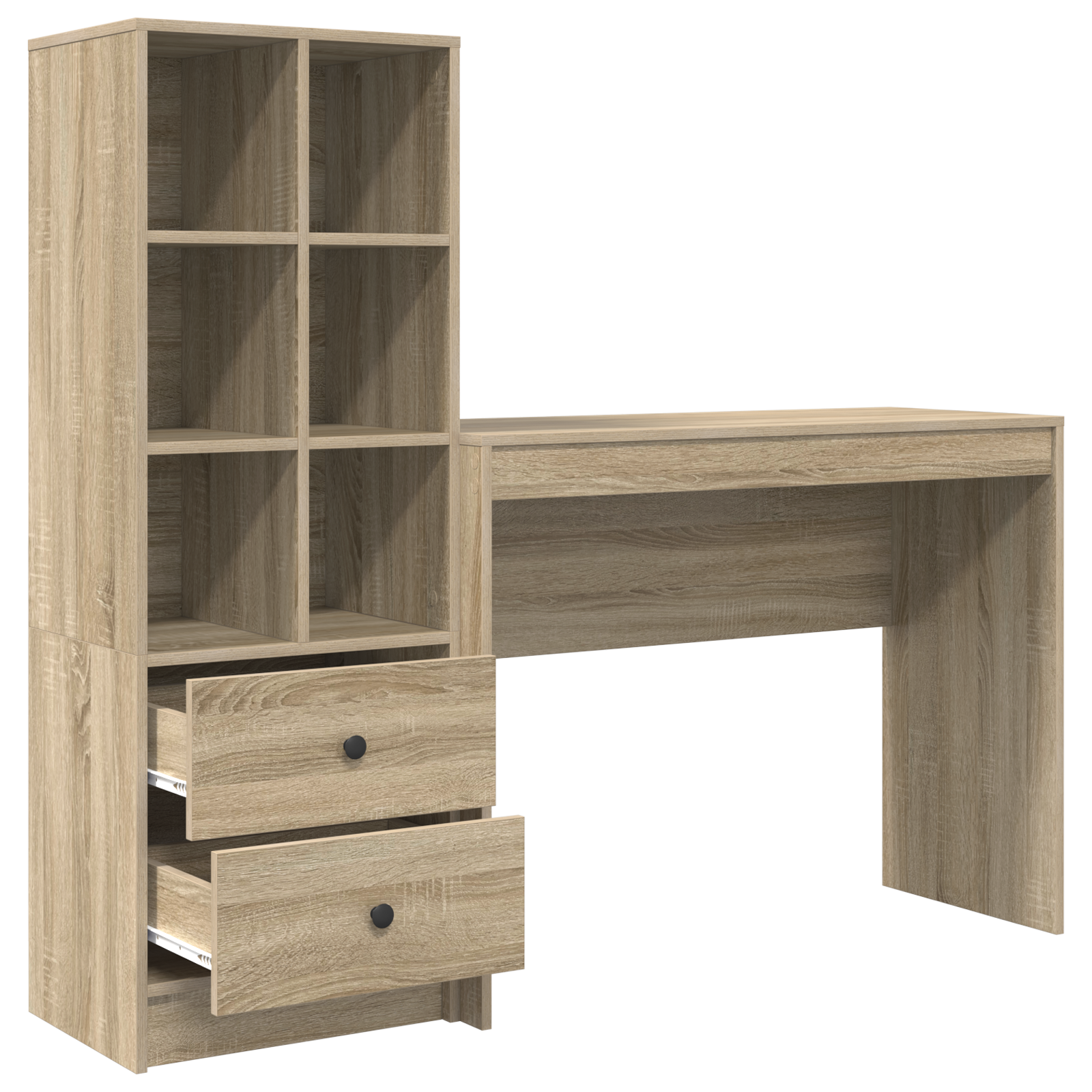 Bureau avec tiroir avec étagère 2 pcs Chêne Sonoma - XIOS