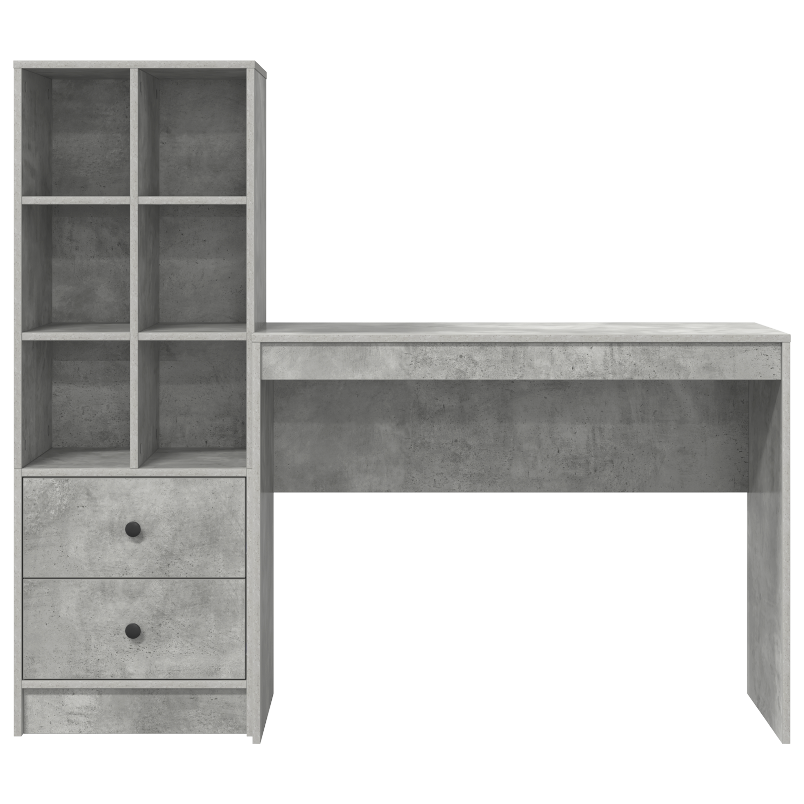 Bureau avec tiroir avec étagère avec stockage 2 pcs Gris béton - XIOS