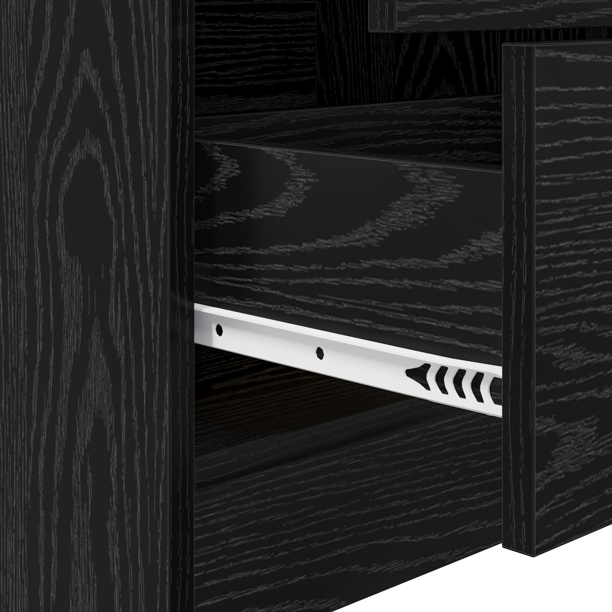 Bureau avec tiroir avec étagère avec stockage 2 pcs Chêne noir - XIOS