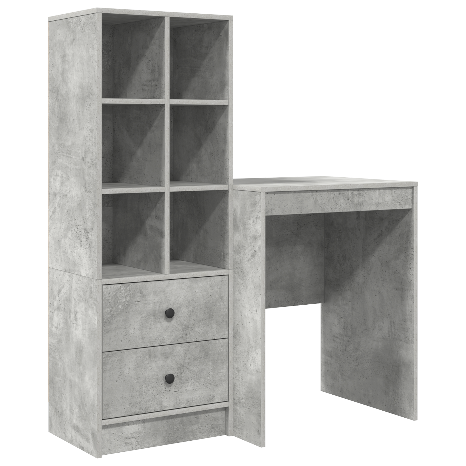 Bureau avec tiroir avec étagère avec stockage 2 pcs Gris béton - XIOS